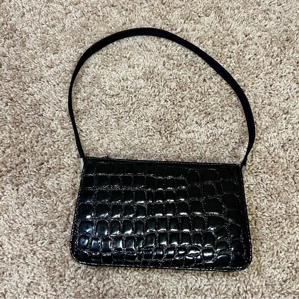 BEBE Vintage Small Crocodile Print Fancy Shoulder Bag